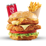 Chicken Fillet Burger Meal With 2 Pcs Wings 